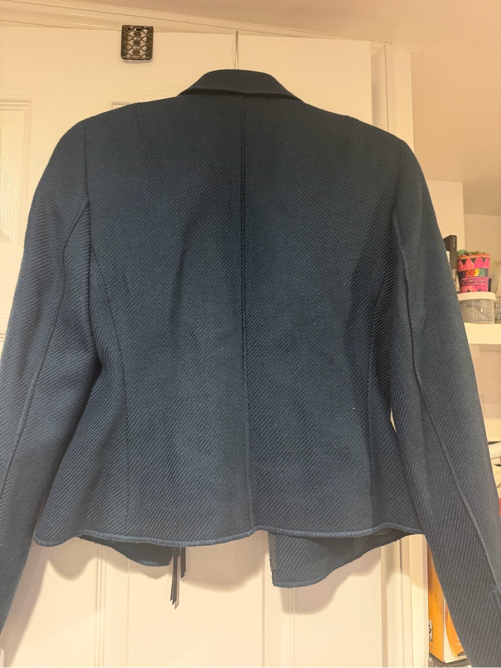 Akris Navy Textured Zip-Front Jacket - Picture 2 of 2